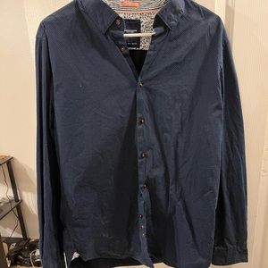 Denim and Flower Dress Shirt